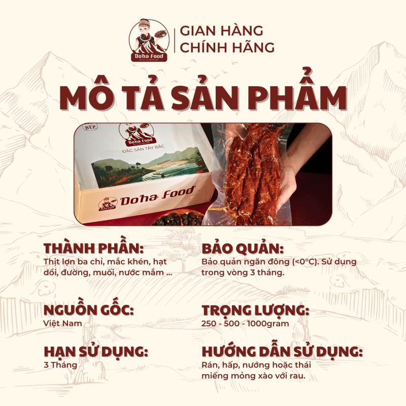 Ba chỉ hun khói mô tả sản phẩm