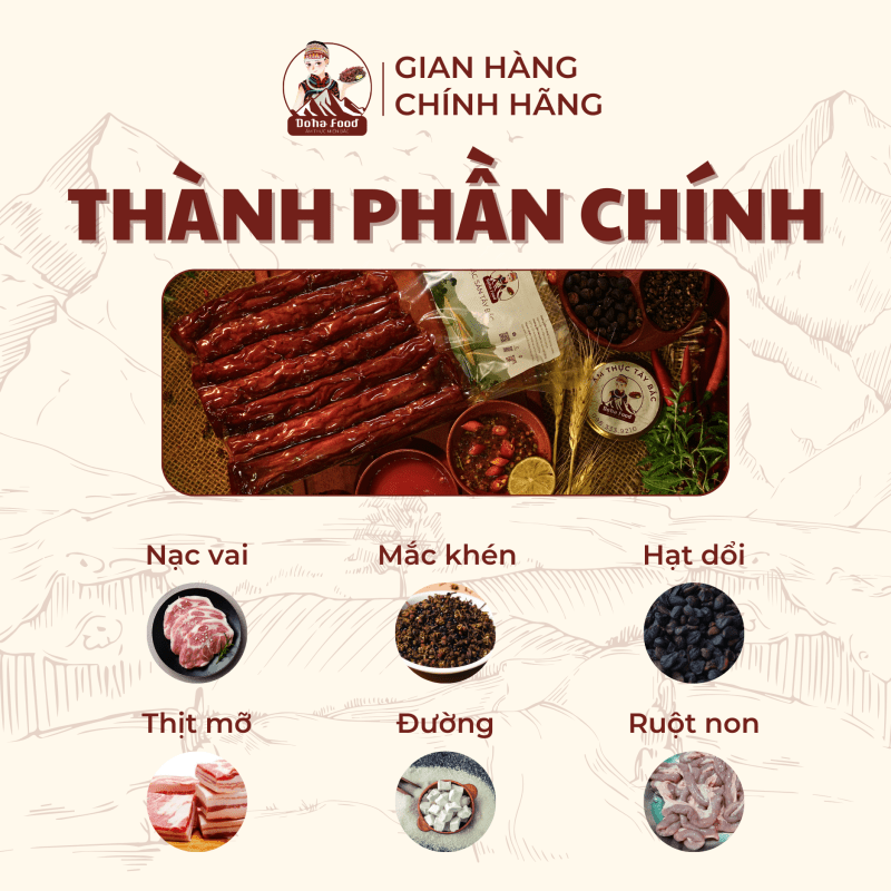 Thành phần chính của lạp sườn Tây Bắc