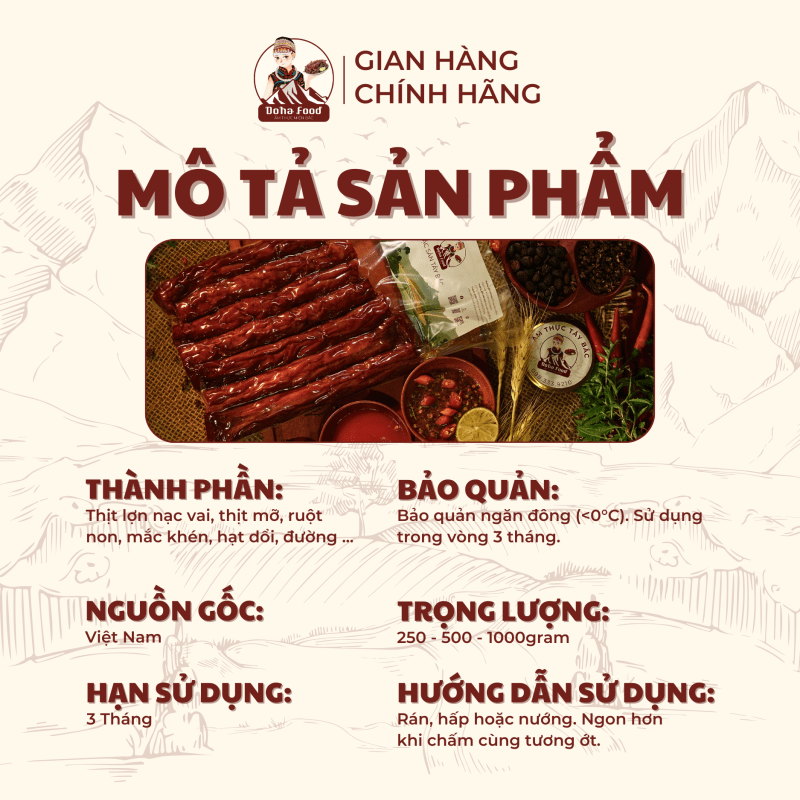 Mô tả sản phẩm lạp sườn gác bếp