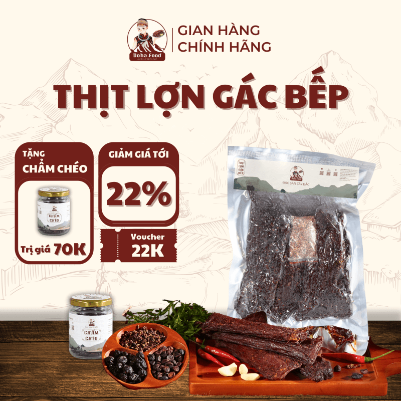 Thịt lơn gác bếp Tây Bắc