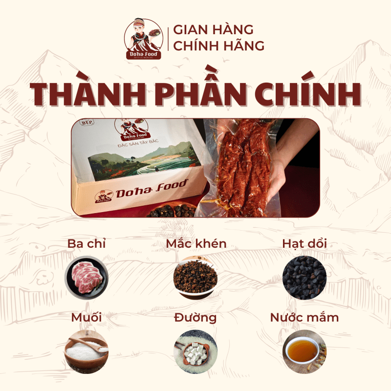 Thành phần chính của thịt ba chỉ hun khói