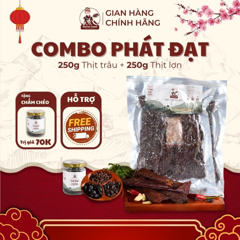 Combo Phát Đạt: 500G (Trâu gác bếp & Lợn gác bếp) - Doha Food