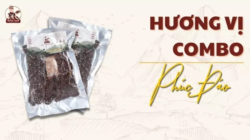 Combo Phúc Đáo: 500G Trâu gác bếp và 500G Lợn gác bếp Hương vị combo phúc đáo