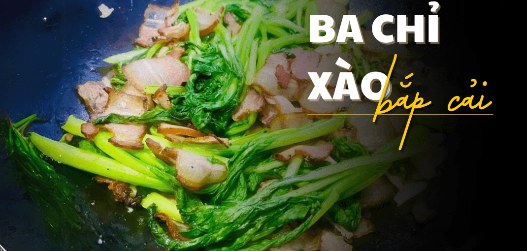 thịt ba chỉ gác bếp xào rau cải