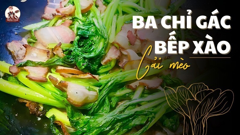 Ba chỉ kết hợp với rau cải mèo