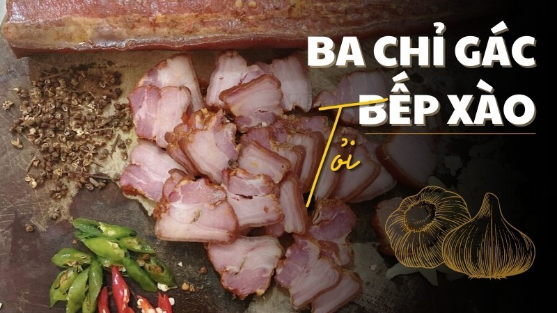 Ba chỉ xào với tỏi 