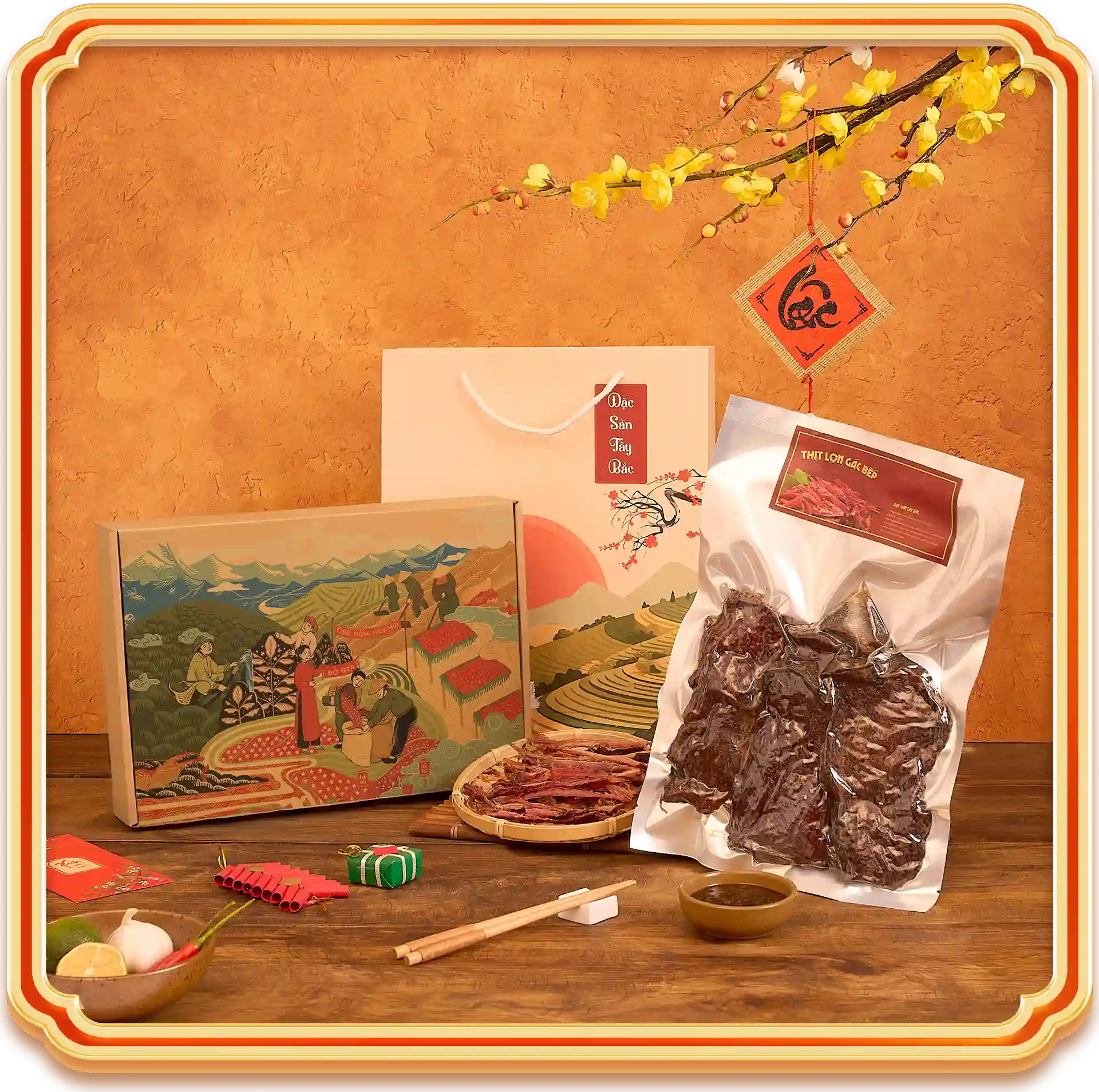 hộp quà thịt lợn gác bếp